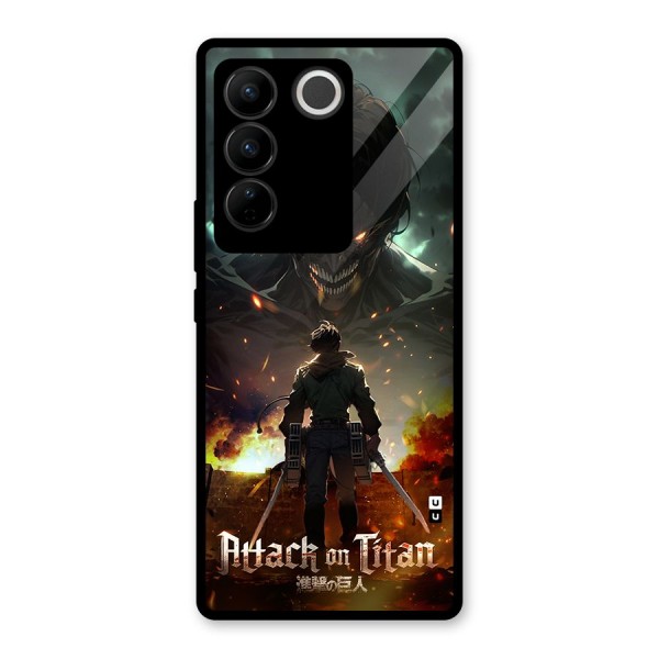 Atack On Titan Glass Back Case for Vivo V27