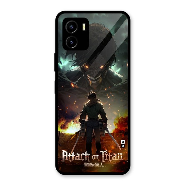 Atack On Titan Glass Back Case for Vivo Y15s