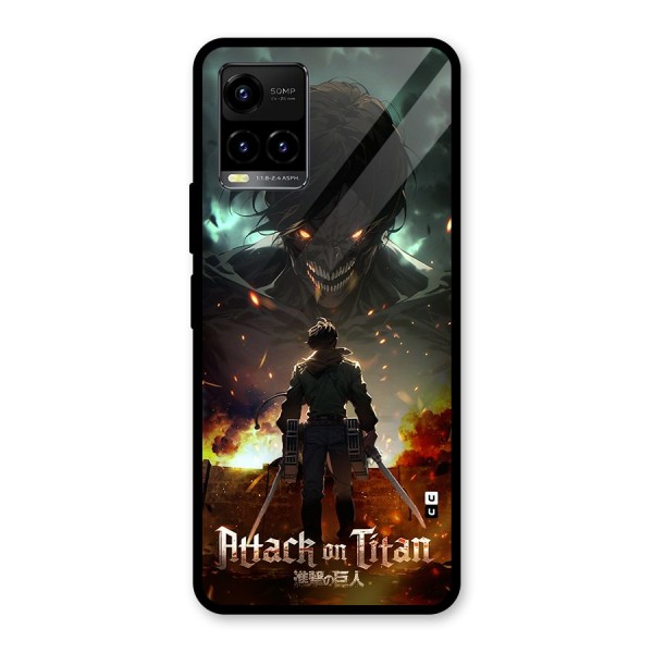 Atack On Titan Glass Back Case for Vivo Y21G