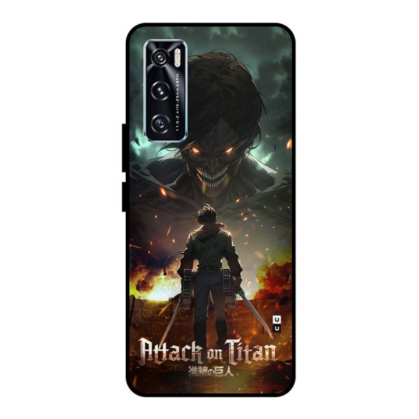 Atack On Titan Metal Back Case for Vivo V20 SE