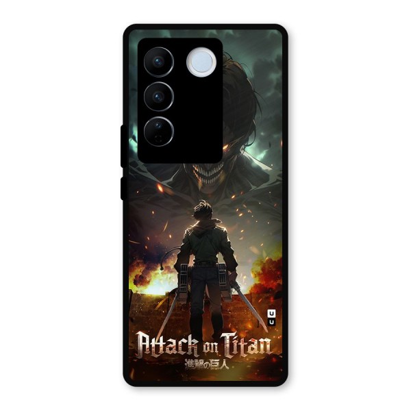 Atack On Titan Metal Back Case for Vivo V27 Pro