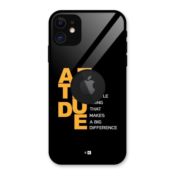 Attitude Difference Glass Back Case for iPhone 11 Logo Cut