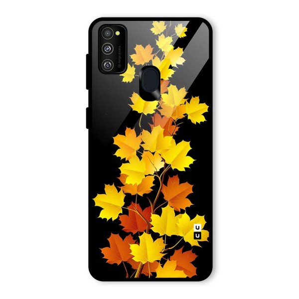 Autumn Forest Leaves Glass Back Case for Galaxy M21