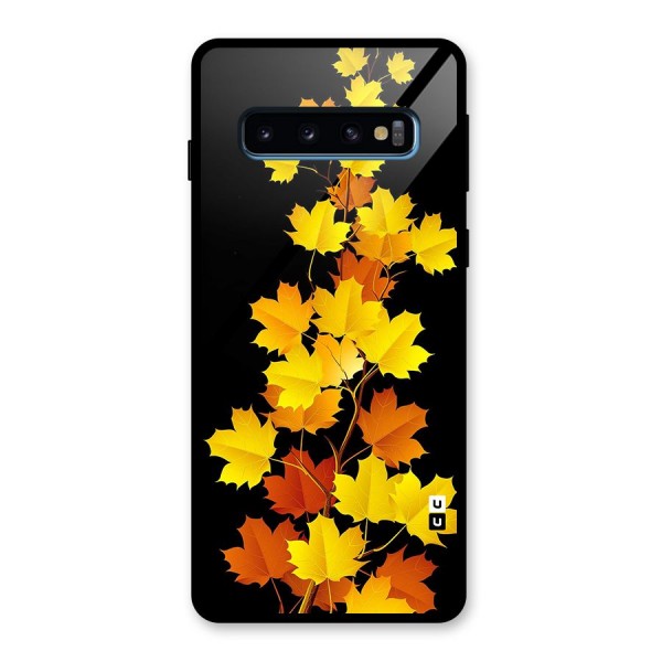 Autumn Forest Leaves Glass Back Case for Galaxy S10