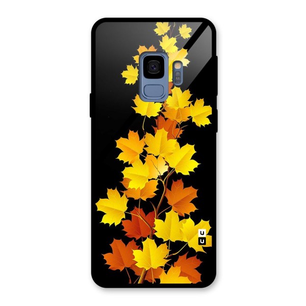 Autumn Forest Leaves Glass Back Case for Galaxy S9