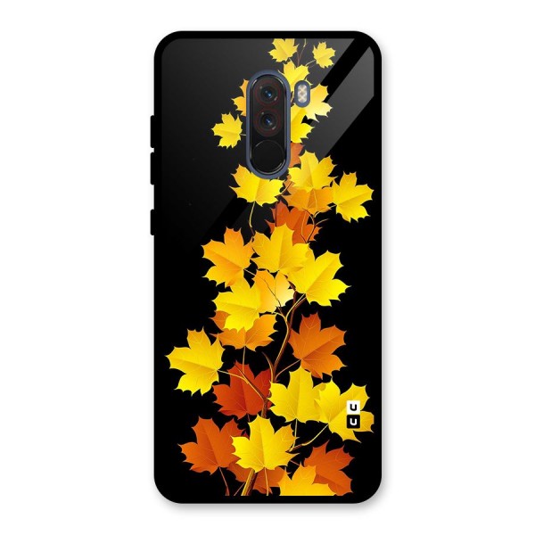 Autumn Forest Leaves Glass Back Case for Poco F1