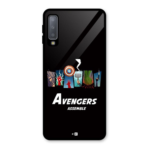 Avengers Assemble Glass Back Case for Galaxy A7 (2018)