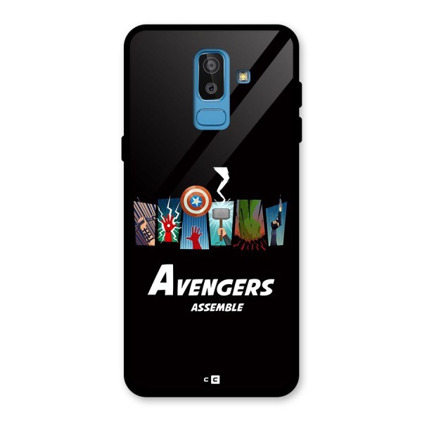 Avengers Assemble Glass Back Case for Galaxy J8