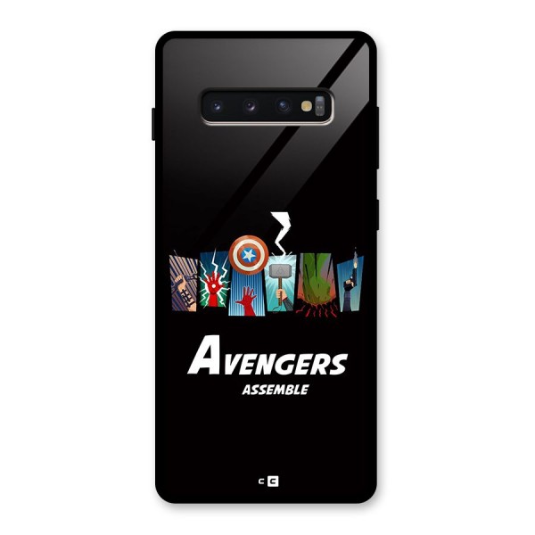 Avengers Assemble Glass Back Case for Galaxy S10 Plus