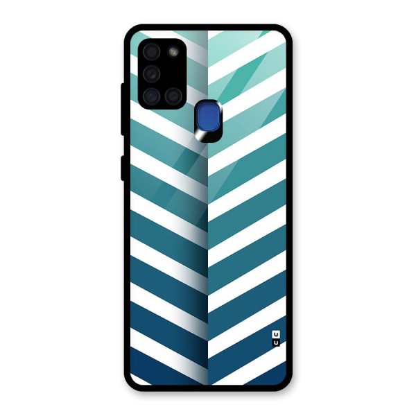 Awesome Angular Stripes Glass Back Case for Galaxy A21s