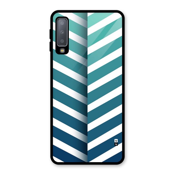 Awesome Angular Stripes Glass Back Case for Galaxy A7 (2018)