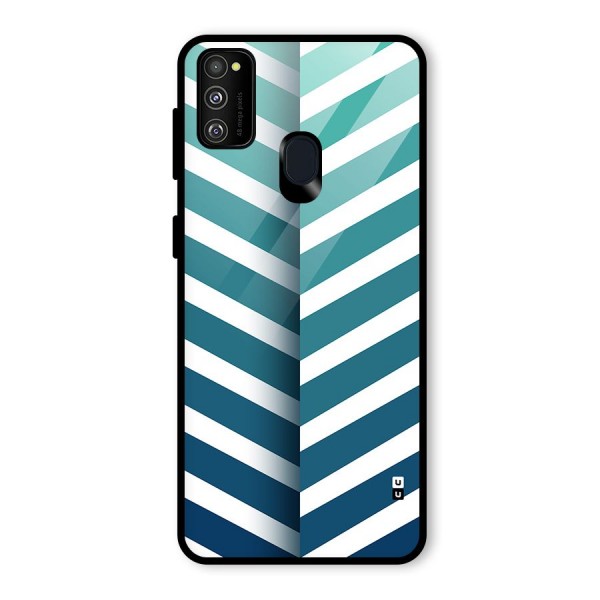 Awesome Angular Stripes Glass Back Case for Galaxy M21