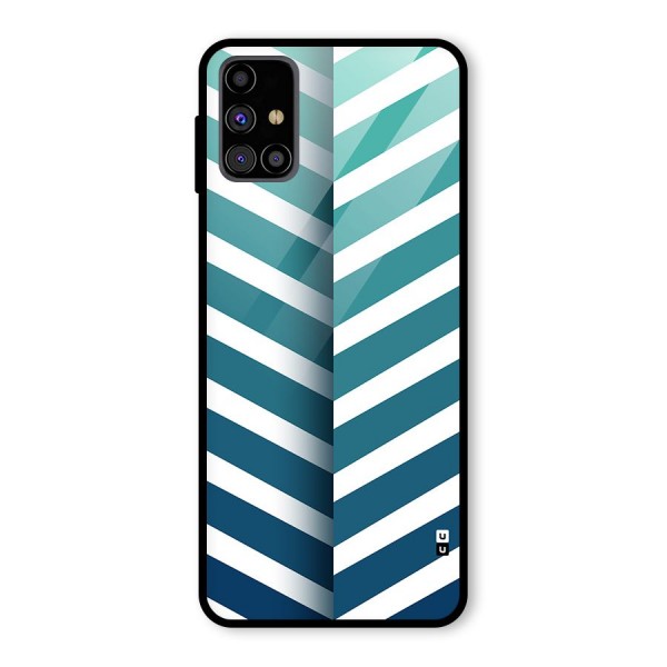 Awesome Angular Stripes Glass Back Case for Galaxy M31s