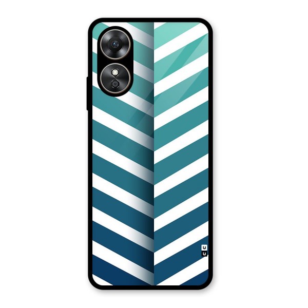 Awesome Angular Stripes Glass Back Case for Oppo A17