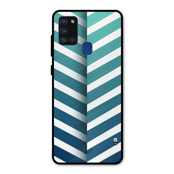 Awesome Angular Stripes Metal Back Case for Galaxy A21s