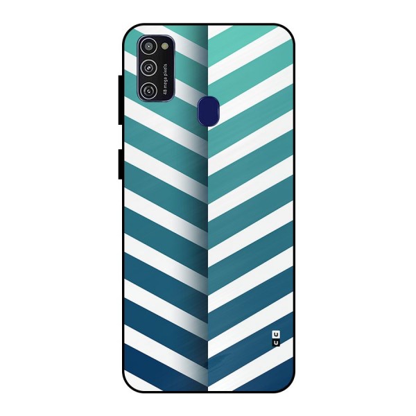 Awesome Angular Stripes Metal Back Case for Galaxy M21