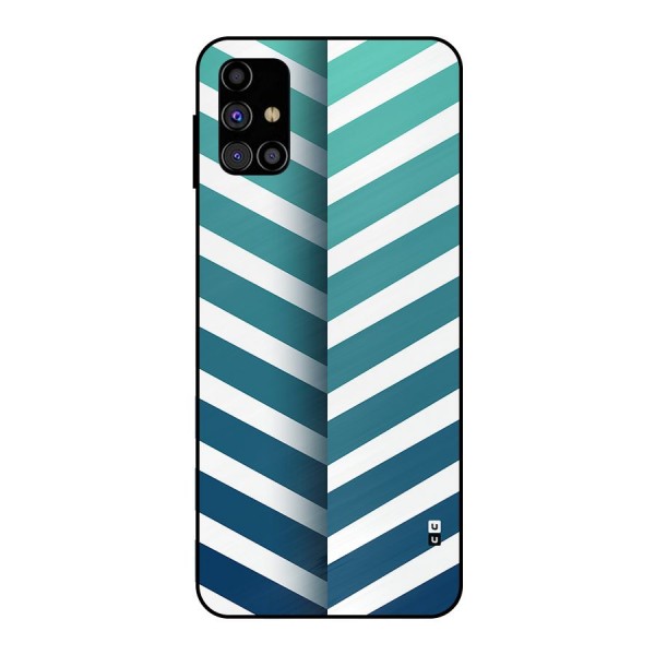 Awesome Angular Stripes Metal Back Case for Galaxy M31s