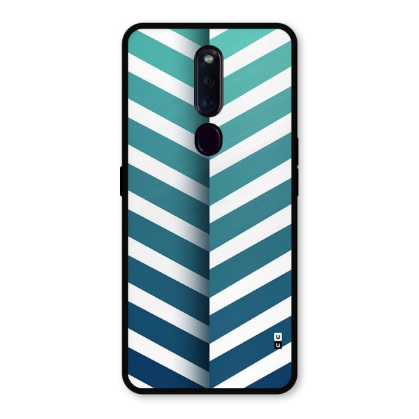 Awesome Angular Stripes Metal Back Case for Oppo F11 Pro