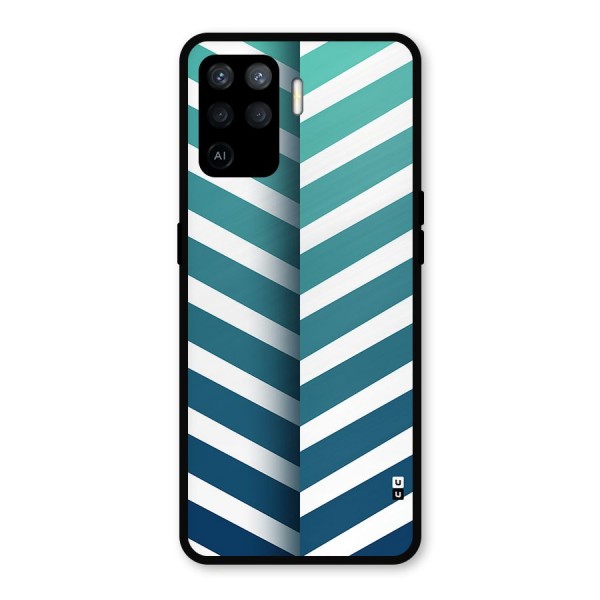 Awesome Angular Stripes Metal Back Case for Oppo F19 Pro