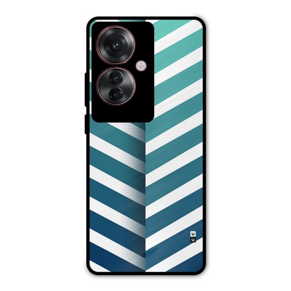 Awesome Angular Stripes Metal Back Case for Oppo F25 Pro