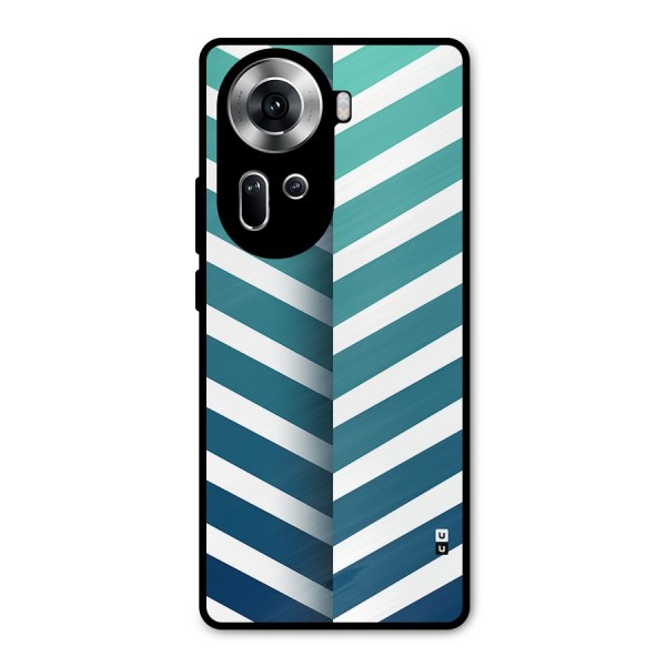 Awesome Angular Stripes Metal Back Case for Oppo Reno11 5G