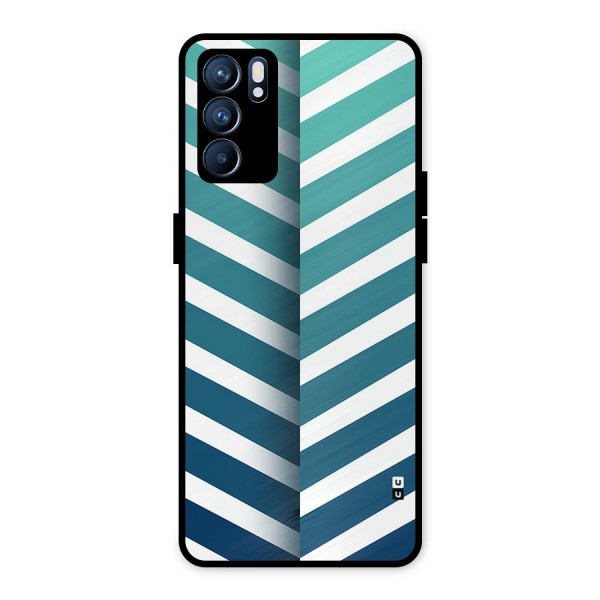 Awesome Angular Stripes Metal Back Case for Oppo Reno6 5G