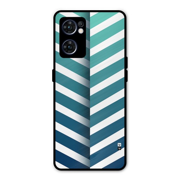 Awesome Angular Stripes Metal Back Case for Oppo Reno7 5G