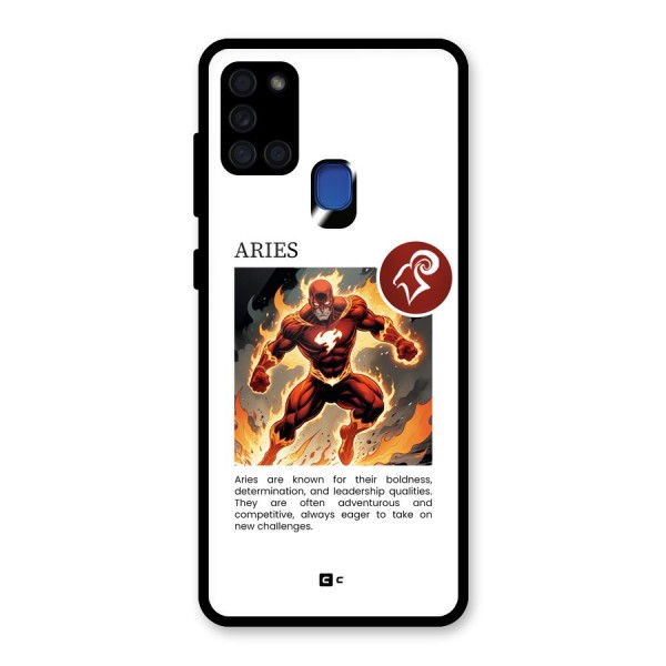 Awesome Aries Glass Back Case for Galaxy A21s