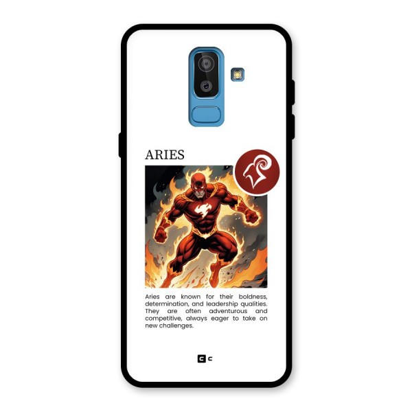 Awesome Aries Glass Back Case for Galaxy J8