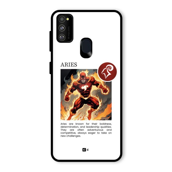 Awesome Aries Glass Back Case for Galaxy M21