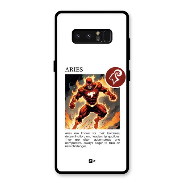 Awesome Aries Glass Back Case for Galaxy Note 8