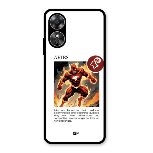 Awesome Aries Glass Back Case for Oppo A17