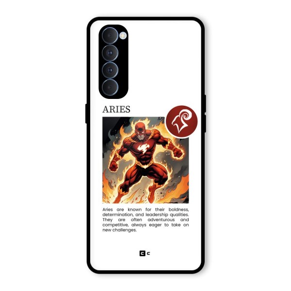 Awesome Aries Glass Back Case for Oppo Reno4 Pro