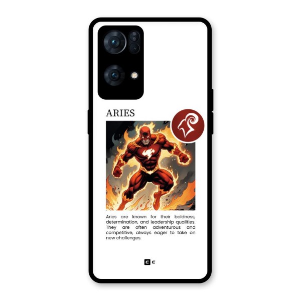 Awesome Aries Glass Back Case for Oppo Reno7 Pro 5G