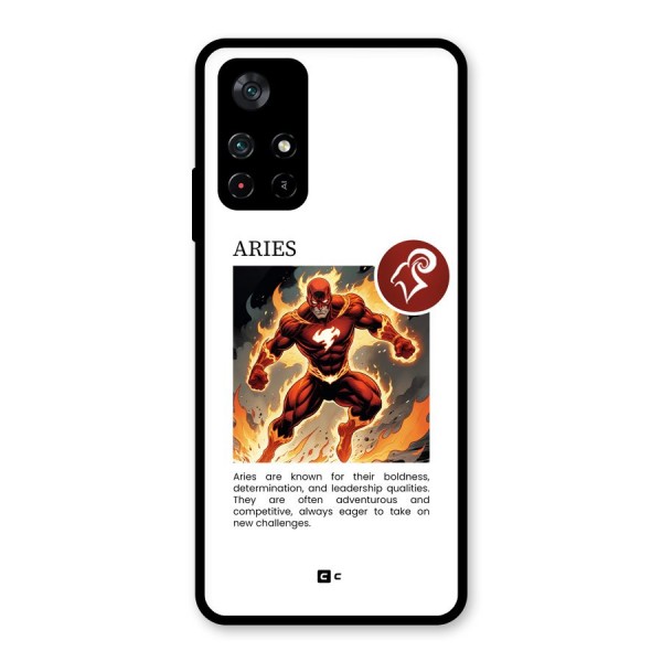 Awesome Aries Glass Back Case for Poco M4 Pro 5G