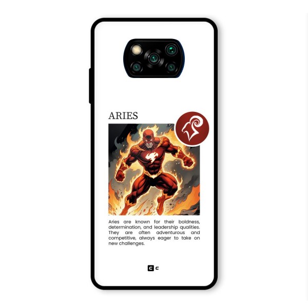 Awesome Aries Glass Back Case for Poco X3 Pro