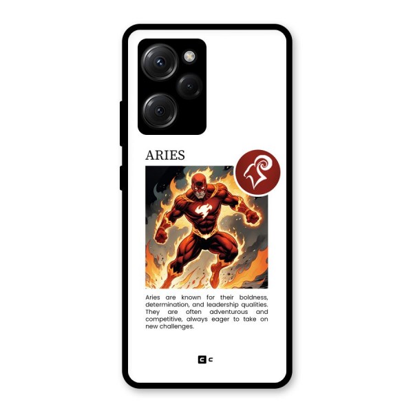 Awesome Aries Glass Back Case for Poco X5 Pro