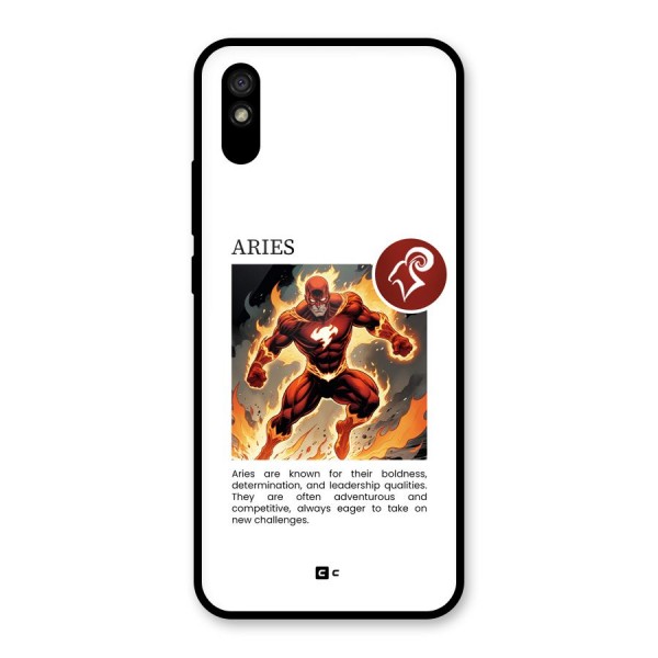 Awesome Aries Glass Back Case for Redmi 9i