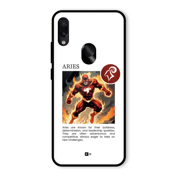 Awesome Aries Glass Back Case for Redmi Note 7