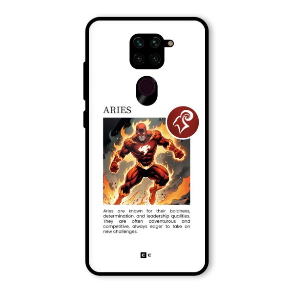 Awesome Aries Glass Back Case for Redmi Note 9