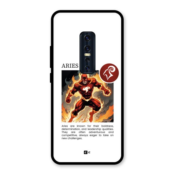 Awesome Aries Glass Back Case for Vivo V17 Pro