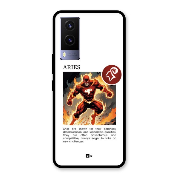 Awesome Aries Glass Back Case for Vivo V21e 5G