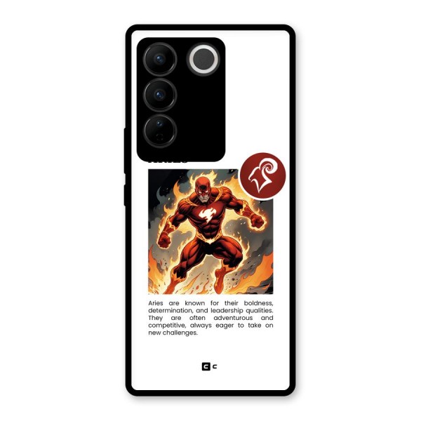 Awesome Aries Glass Back Case for Vivo V27 Pro