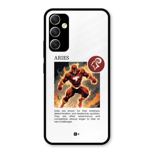 Awesome Aries Metal Back Case for Galaxy A34