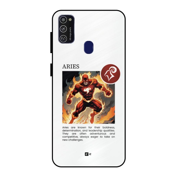 Awesome Aries Metal Back Case for Galaxy M21