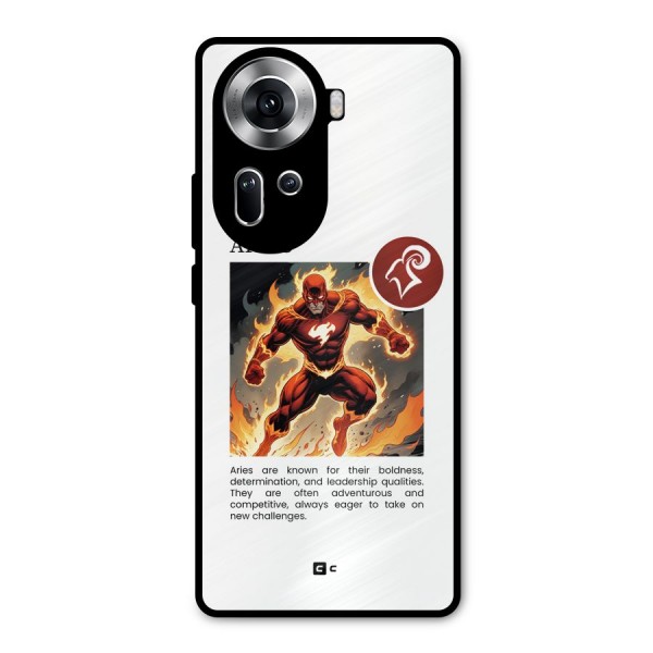 Awesome Aries Metal Back Case for Oppo Reno11 5G