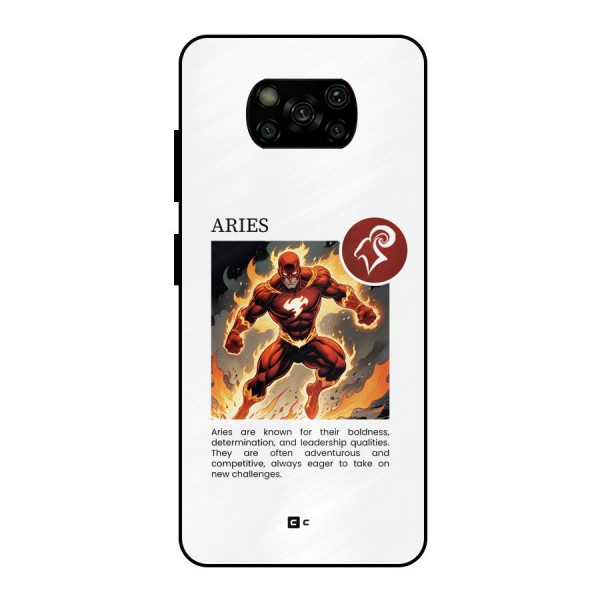 Awesome Aries Metal Back Case for Poco X3