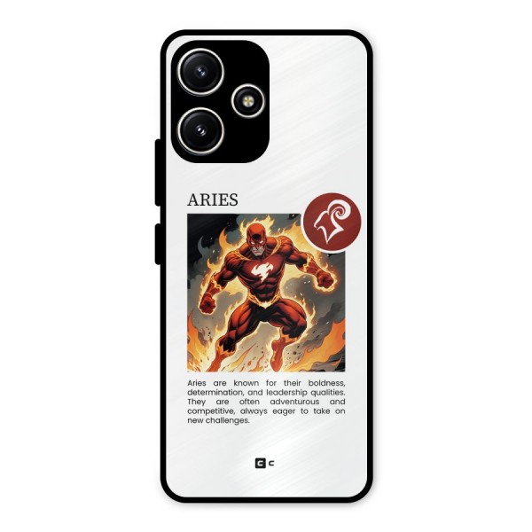 Awesome Aries Metal Back Case for Redmi 12 5G