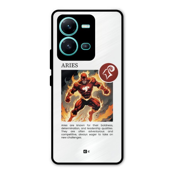 Awesome Aries Metal Back Case for Vivo V25