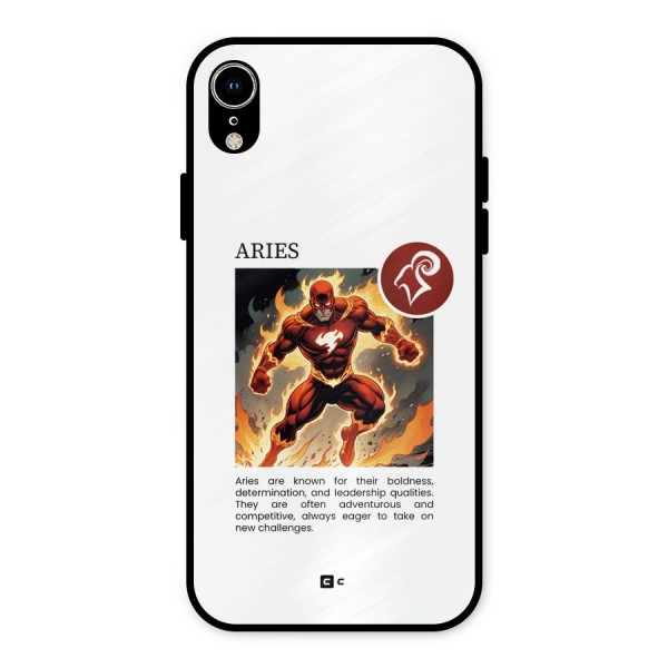 Awesome Aries Metal Back Case for iPhone XR